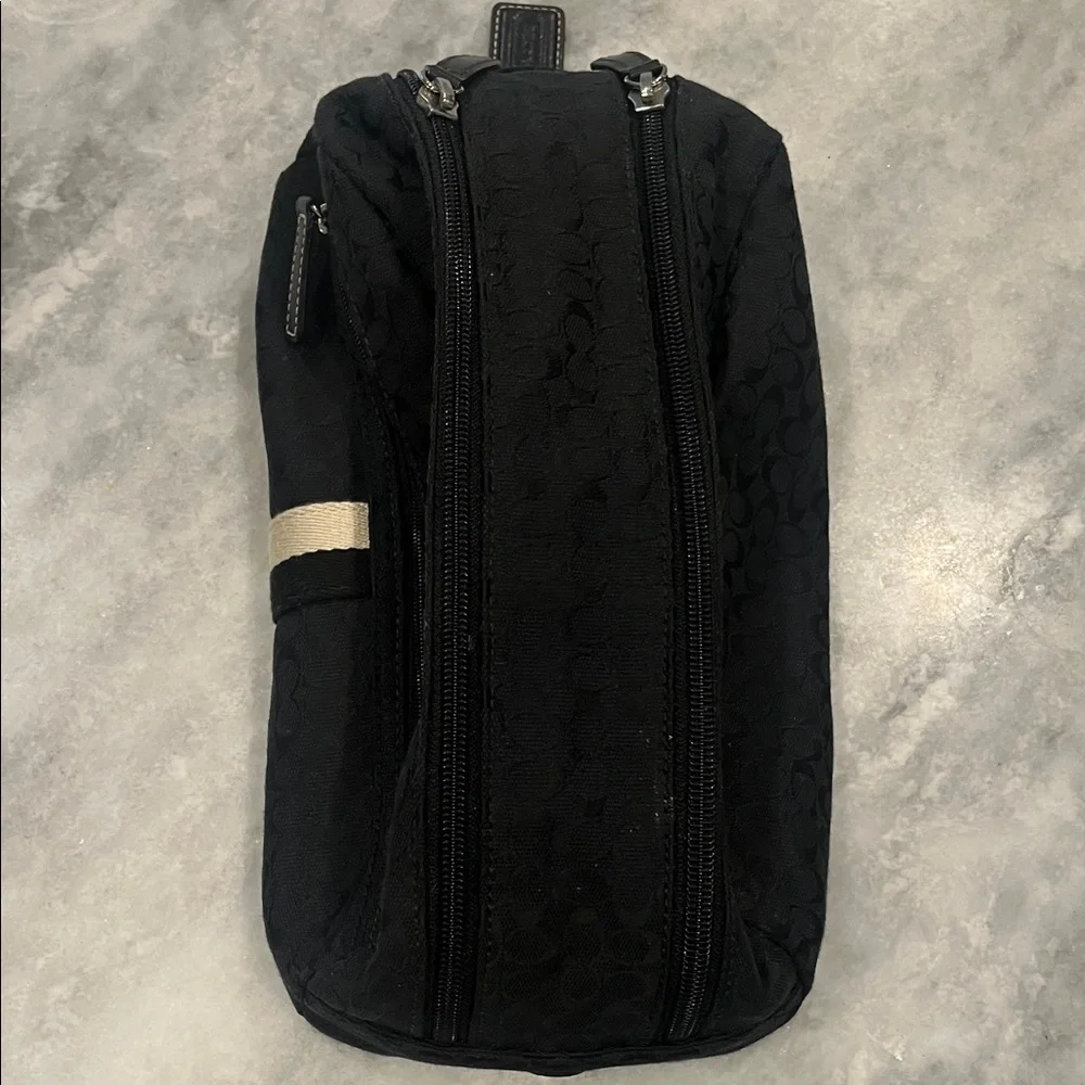 Coach Black Toiletry Bag with Cream Accent - Picture 4 of 6